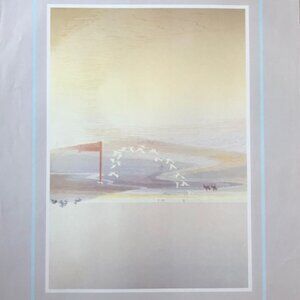 “Coast Riders” Art Print – 22x28 Coastal Landscape with Riders & Birds -Wall Art